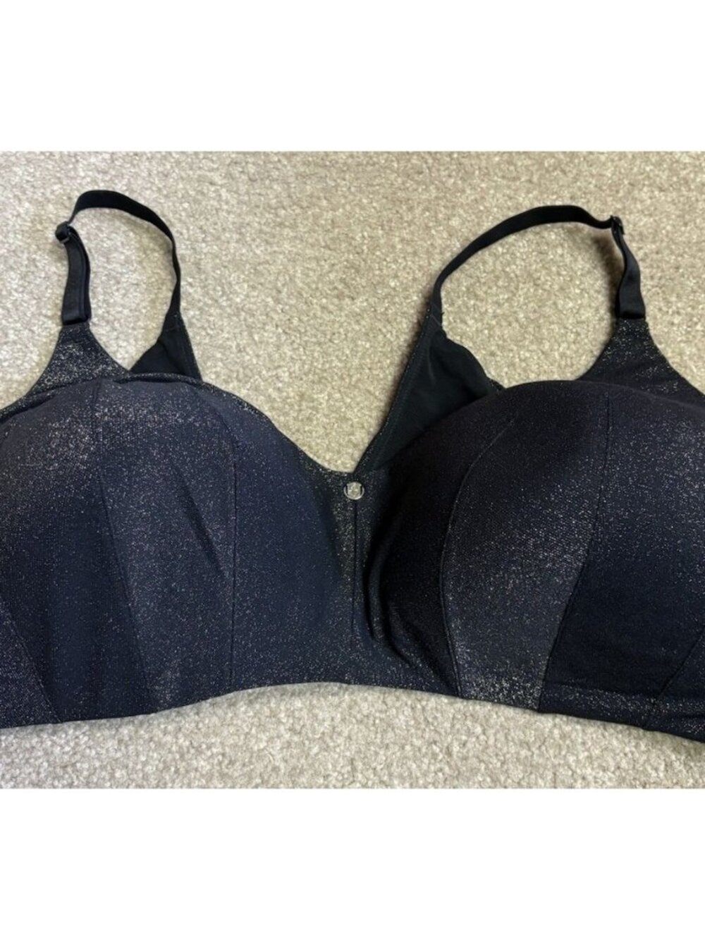 Torrid Dream Bra Wire Free 46DDD Black And Gold Wireless Lightly Lined Bra